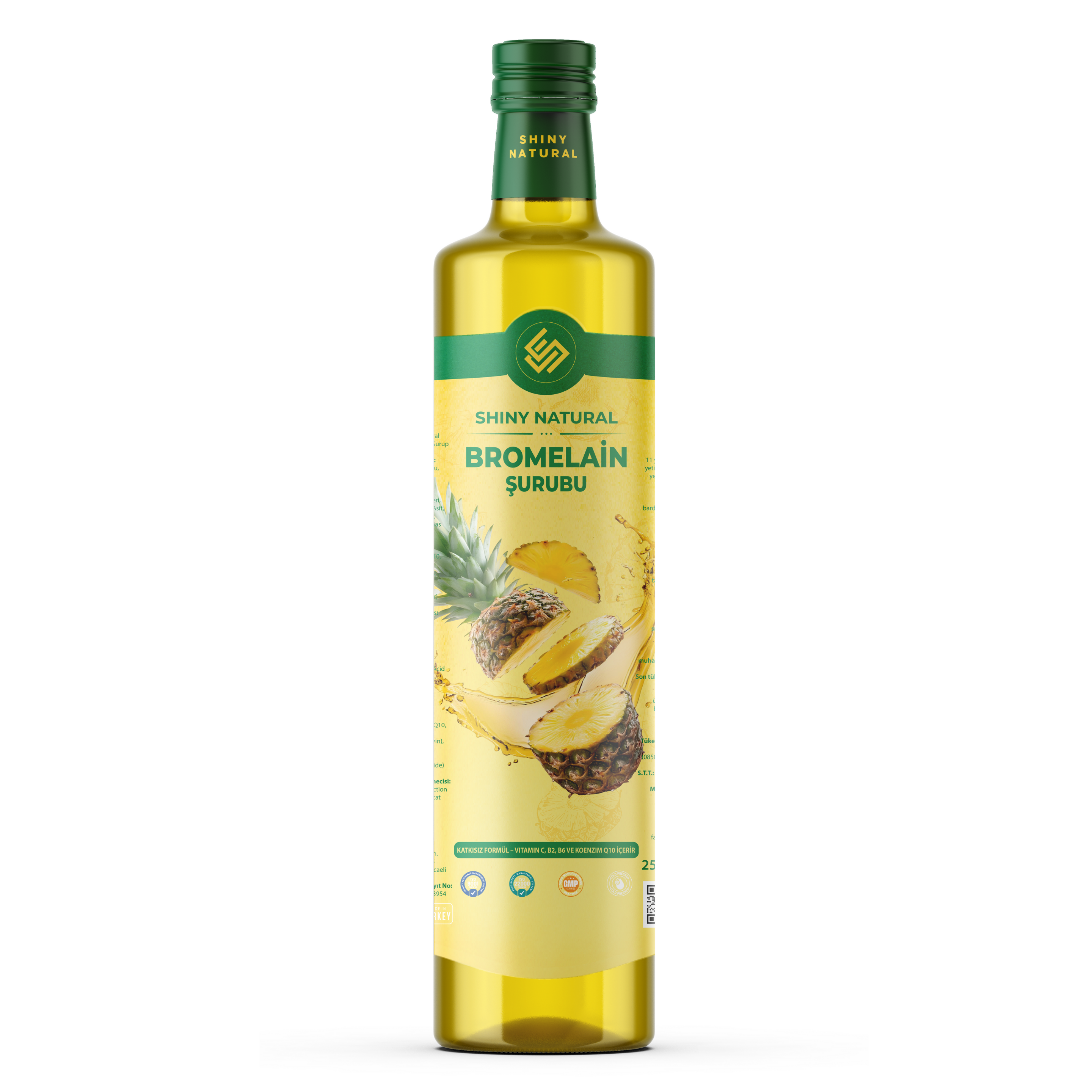 Bromelain Şurubu - L-Karnitin ve Q10 Destekli (Ananas Aromalı)