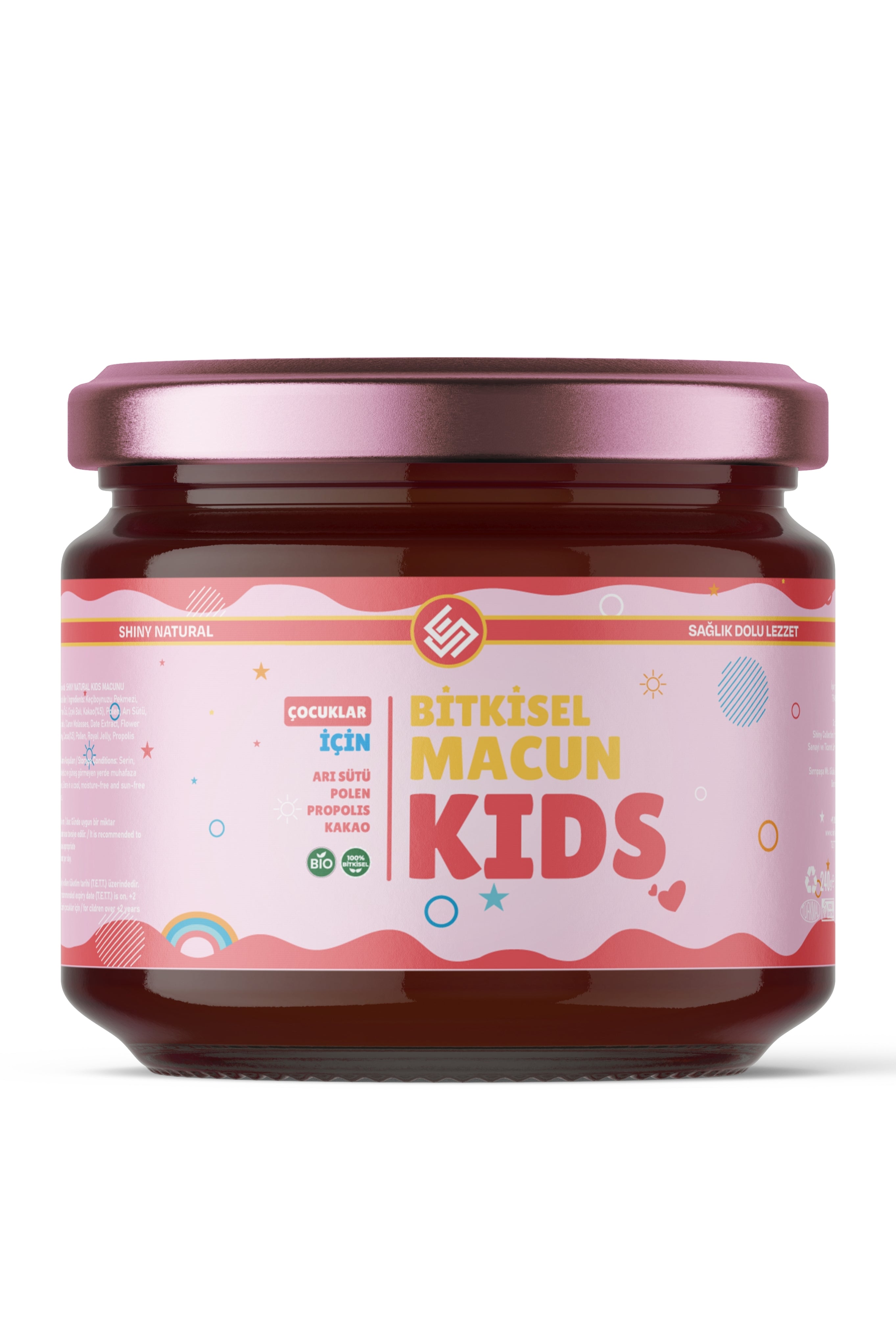 Kids Çocuklar için Özel Bitkisel Macun – Arı Sütü, Polen, Propolis, Kakao, 240 gr
