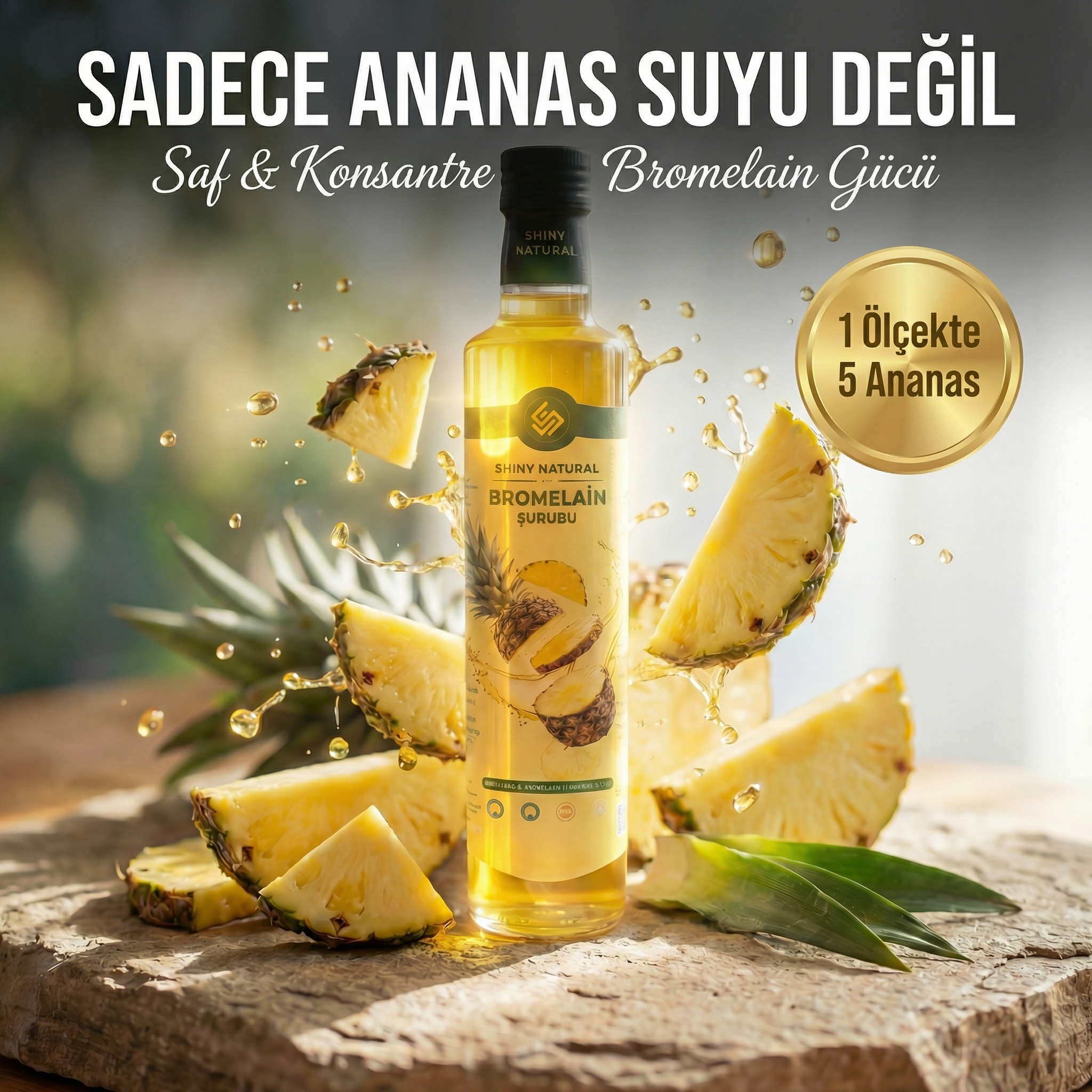 Bromelain Şurubu - L-Karnitin ve Q10 Destekli (Ananas Aromalı)
